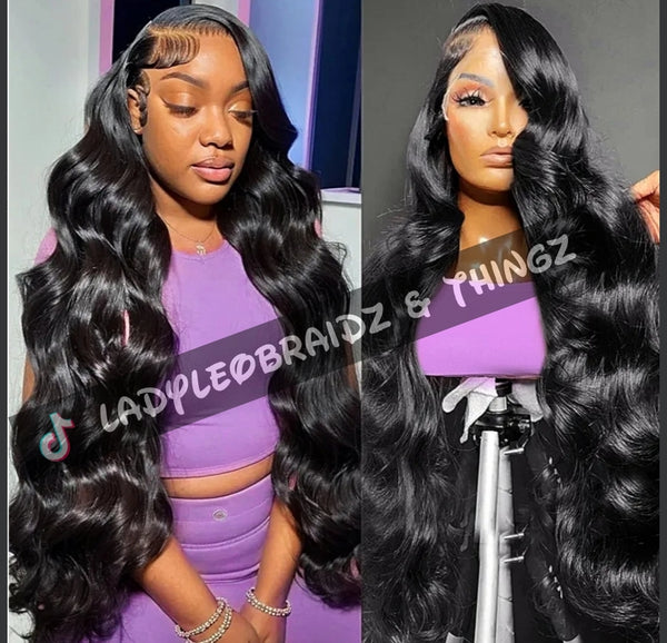 30 inch Lace Front Wig Human Hair Pre Plucked 13x6 Body Wave HD Lace Front Wigs Human